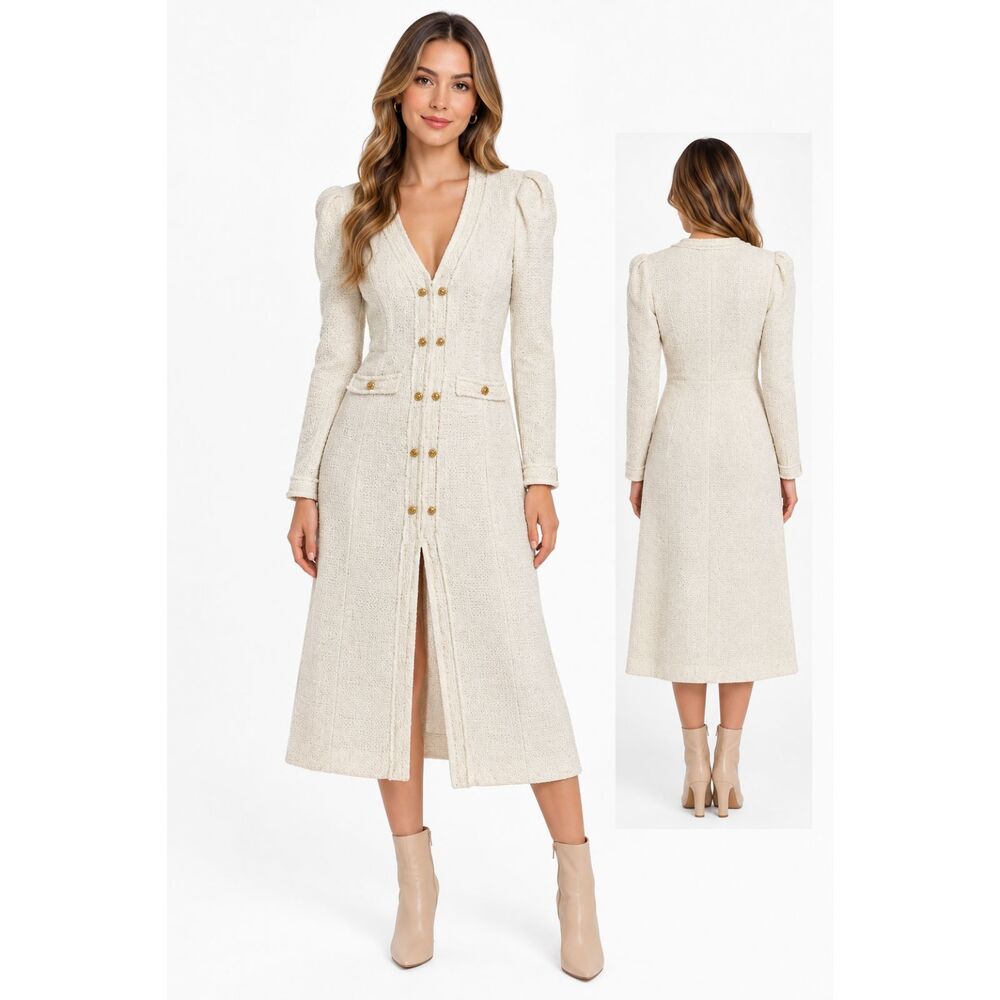 ZARA Cream Trench Coat Midi Length Size Small